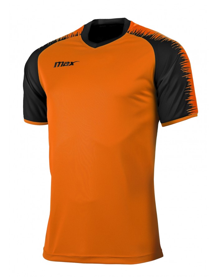 MAGLIA CALCIO AGNONE ARANCIO FLUO NERO MAX SPORT